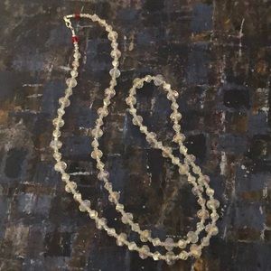 Handmade clear crystal necklace